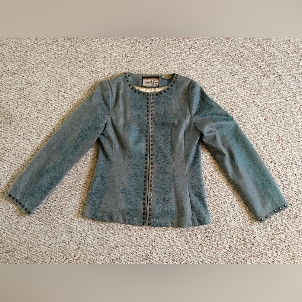 Panhandle Slim Teal Stud-Trim Blazer